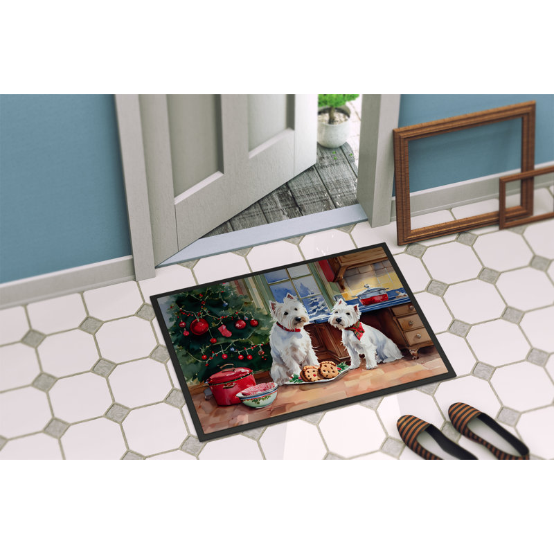 Junya Non-Slip Christmas Doormat, L 18 po x L 27 po