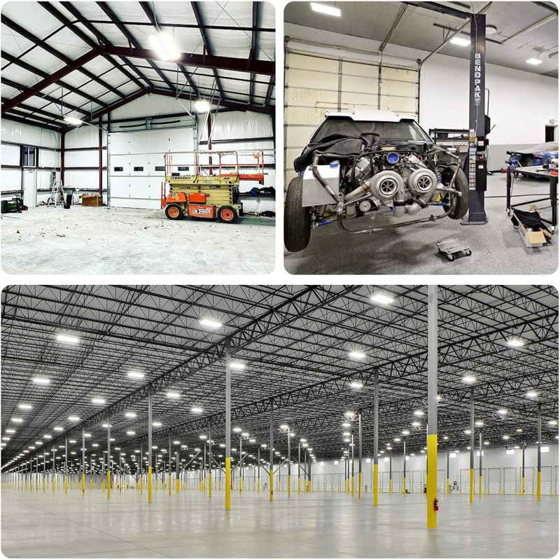 220W LED High Bay Light 2-Pack - 28,600LM 4FT Linear Warehouse Lighting, 1-10V Dimmable & 120-277V Compatible, UL Listed Fixture For Factories Workshops