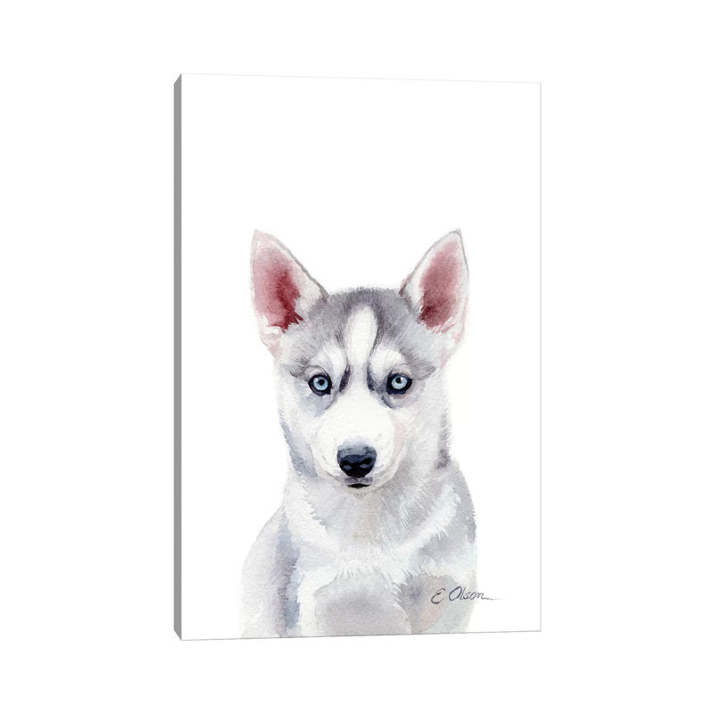 Husky Puppy - Wrapped Canvas Painting, 66.04 cm H x 45.72 cm W
