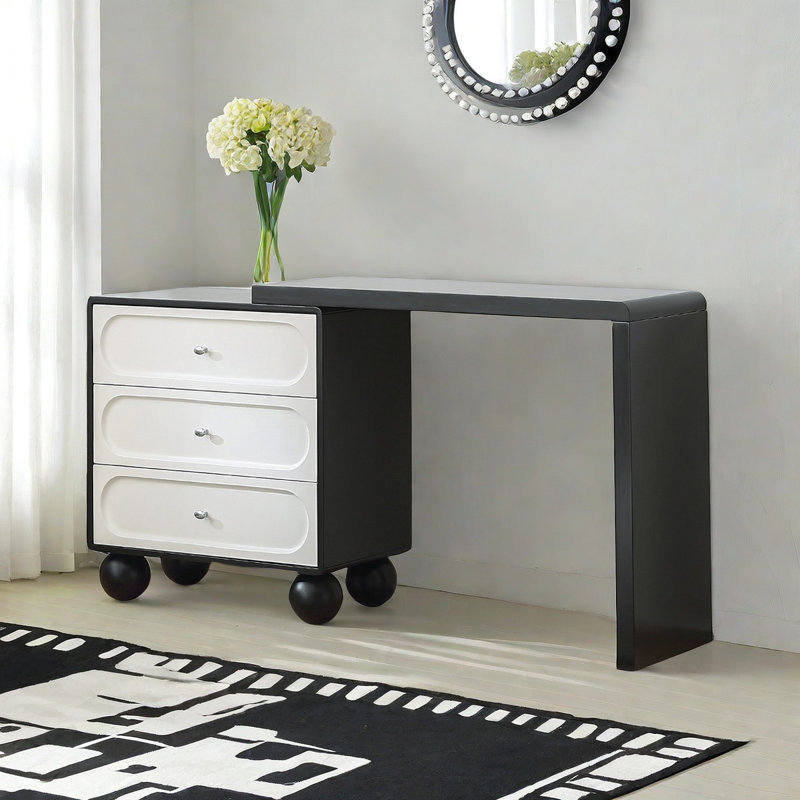 Meuble-lavabo moderne et ajustable noir et blanc