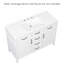 Meuble-lavabo autoportant en MDF de 122 cm (48 po), style moderne avec rangement, lavabo central intégré, comptoir et lavabo en composite SMC, quincaillerie noire, étagères réglables et portes à fermeture amortie.-1054114821