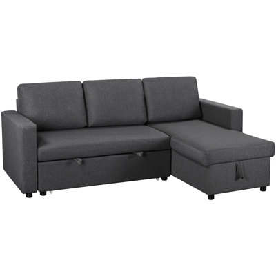 Reversible Sectional Sofa with Pull Out Bed and Storage For Limited Spaces by Latitude Run
