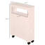 Armoire de rangement à roulettes étroite en bois 6,25 po x 20,5 po x 28,25 po - Blanc