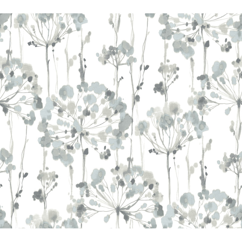 Rouleau de papier peint L 27 pi x l 27 po Pritzker, Bleu / gris