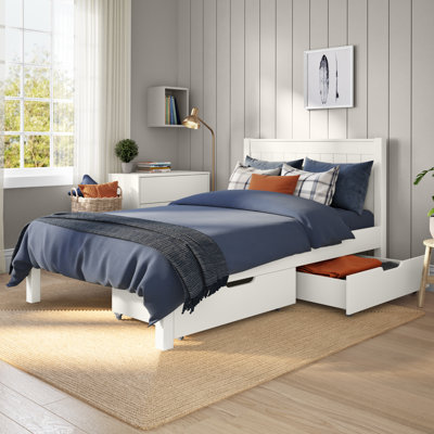 Classic Low End Bed with a Pair of Drawers