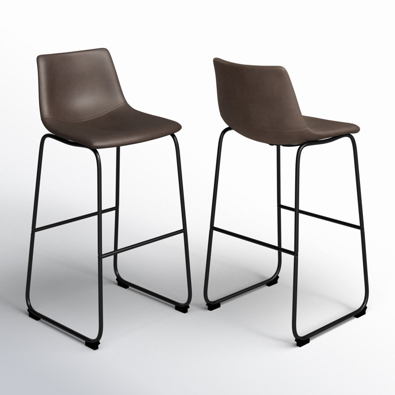 Dorielle Upholstered Counter Stool, Brown, Bar Stool (29" Seat Height)