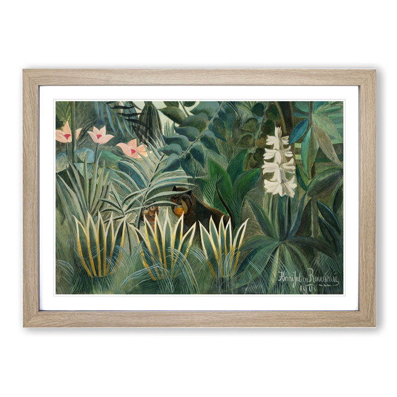 The Equatorial Jungle by Henri Rousseau - Framed Print, 48cm H x 65cm W x 2cm D, Oak