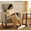 Chaise berçante en bois, fauteuil rembourré