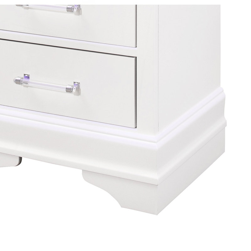Table de chevet avec DEL, Blanc