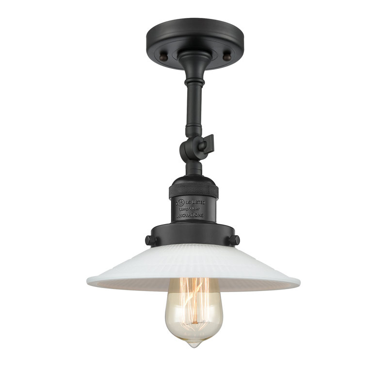 Miramontes Dimmable Bath Sconce, Matte Black, 6 Watt Vinage LED Bulb, Matte White Halophane