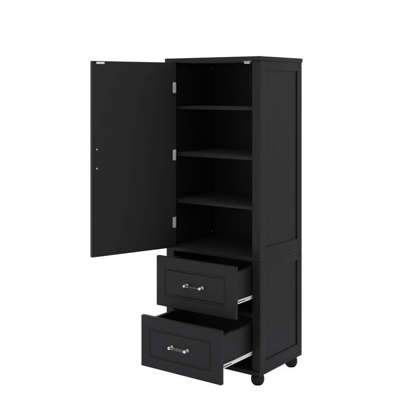 Armoire de rangement pour salle de bain Towering Alone, Noir
