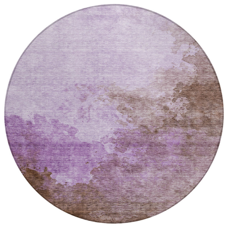 Julian Lavender Washable Indoor-Outdoor Rug - , 8' x 8'
