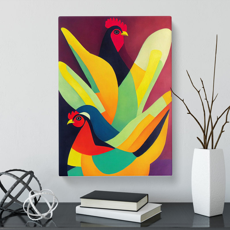 Chicken Expressionism - Wrapped Canvas, 50cm H x 35cm W x 3cm D