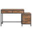 Bureau d'ordinateur 51 po réversible avec 5 tiroirs et classeur (sans la chaise)-1217903557