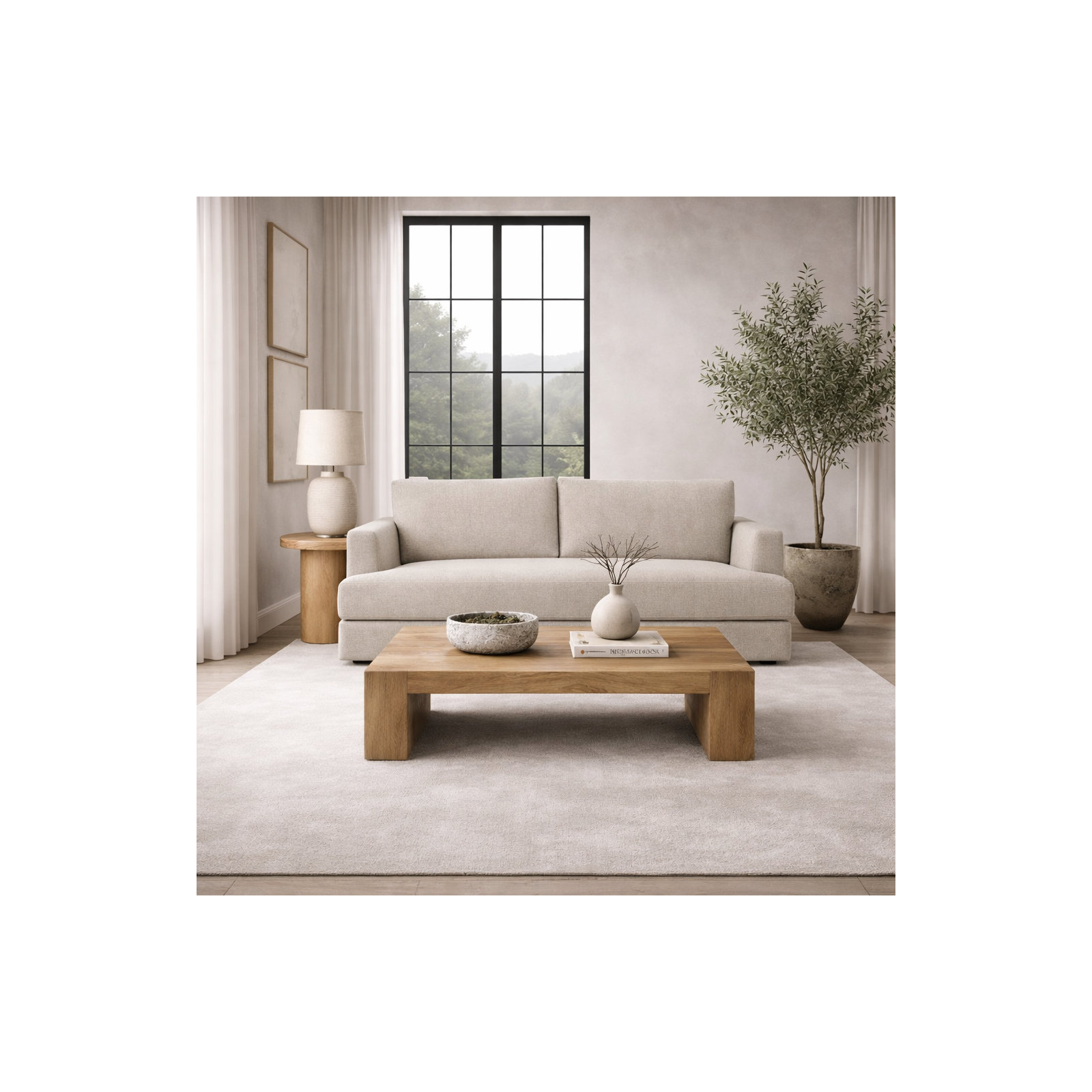 Laguna 96" Upholstered Sofa, Monique Twine Textured Chenille