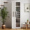 Armoire de rangement Farmhouse avec portes en verre et tablette coulissante