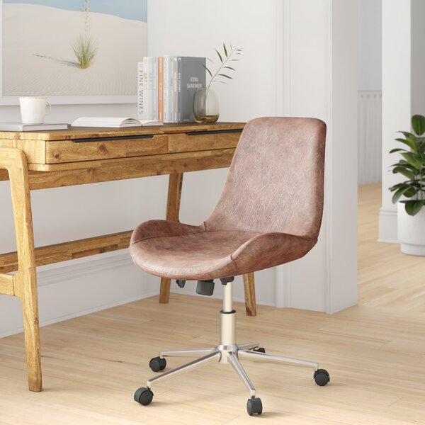 Studio 55D Daniel Brown Faux Leather Adjustable Office Chair