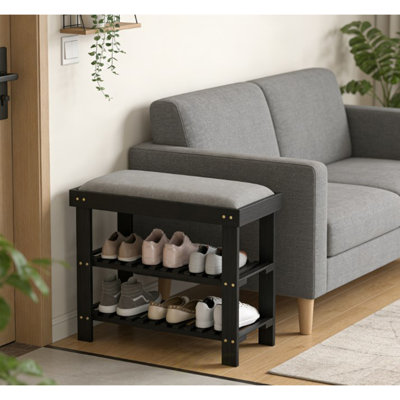 Range-chaussures, banc de rangement pour chaussures, banc d'entrée à 3 niveaux, rangement pour chaussures