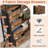 6-Shelf Erwin With LED Lights & 4 Fabric Drawers - L-Shaped Industrial Bookcase With USB Color-Changing Strips, Space-Saving Storage For Living Room, Bedroom & Office