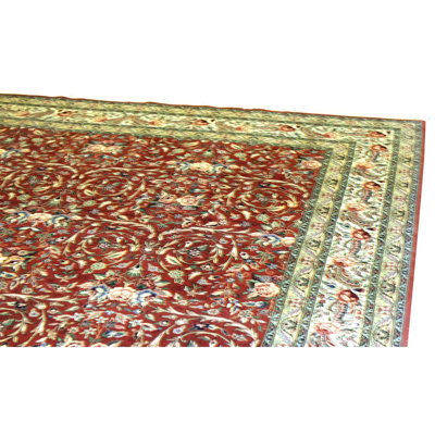 High-Quality Hand-Knotted Rust And Ivory Area Rug
