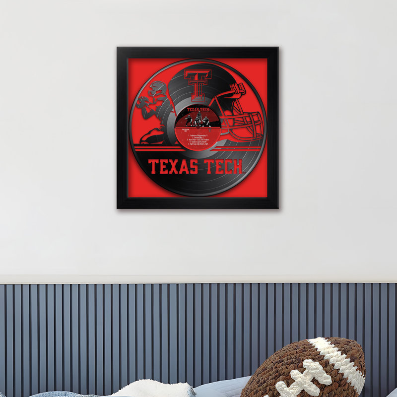 Disque vinyle NCAA-CLC Texas Tech Red Raiders, football américain, impression encadrée 13" x 13"., NCAA Texas Tech