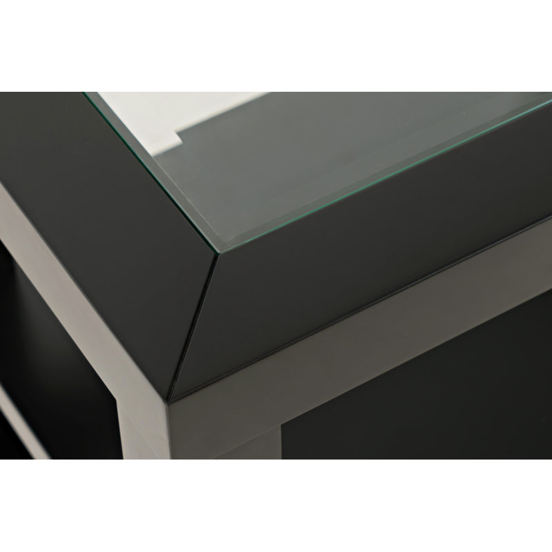 Jessim End Table with Storage, Black