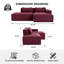 Canapé modulaire en velours côtelé à compression en L 92 po, canapé rembourré doux et désossé moderne avec jeté, aucun assemblage requis pour le salon-126421464-126421466