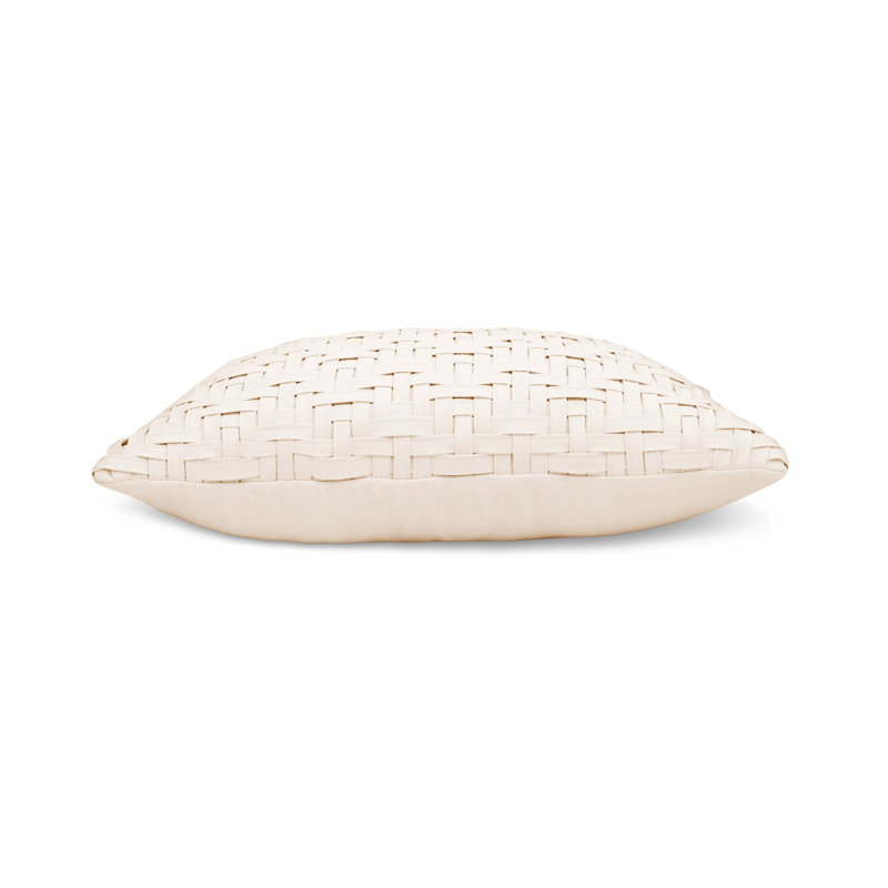 Weave Bisque Handwoven Dimensional Indoor & Outdoor Woven Accent Pillow & Insert, Rectangle 12"H x 20"W