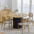 Round Dining Table, Modern Farmhouse Kitchen Table, Small Circle Dining Tables with Wood Strip Base for Kitchen Living Room-89231946-89231943