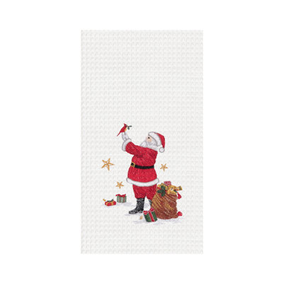 Serviette Père Noël et cardinal