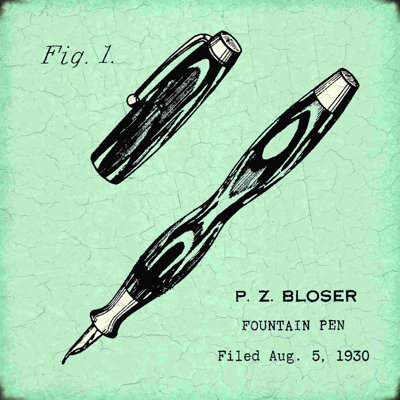 " Patent Pen " Painting Print
