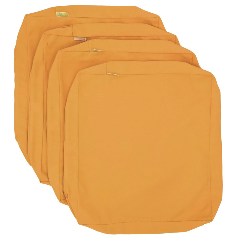 Outdoor 4'' Cushion Cover, Sunflower Yellow, 24" W x 24" D
