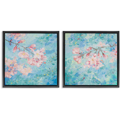 Ensemble de 2 toiles flottantes encadrées Yoshino Cherry Blossoms par Ann Marie Coolick