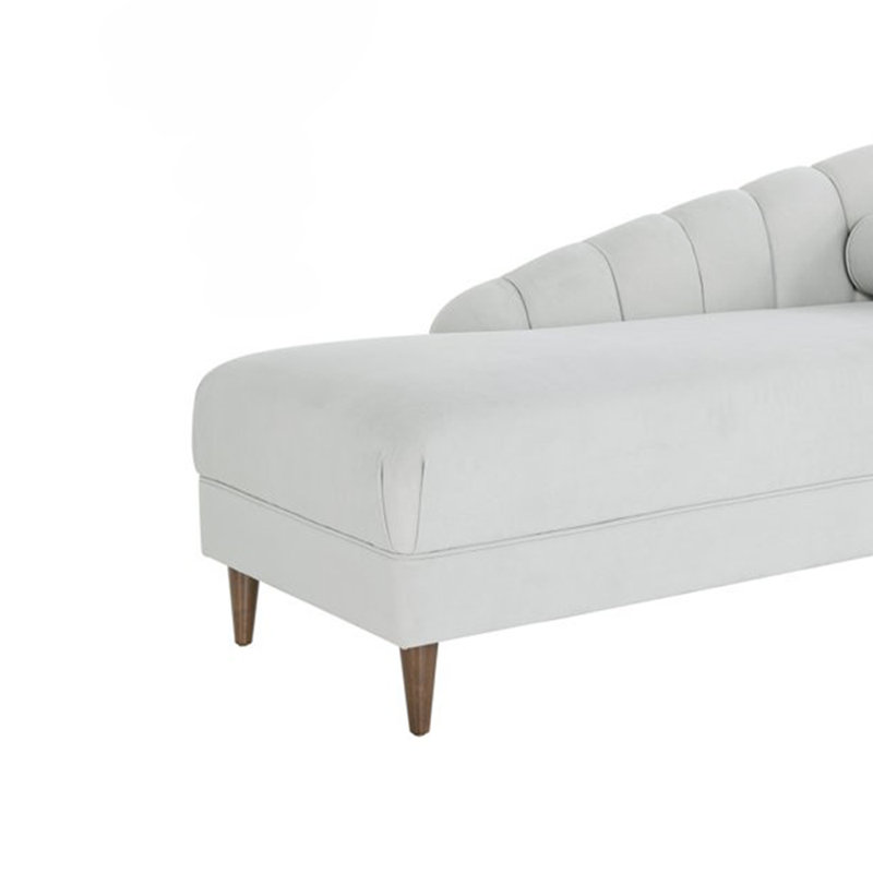 Chaise de luxe en bouleau massif, Orienté à droite, Gris clair