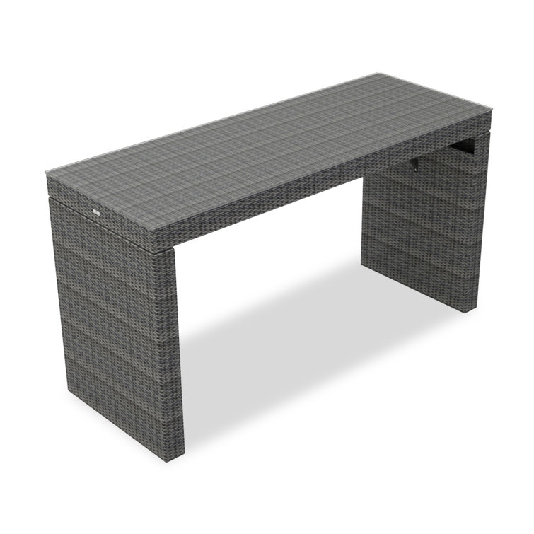 Suffern Rectangular Glass Outdoor Bar Table