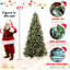 Arbre de Noël de 7,5 pi décoré, pin, baies rouges, branches enneigées pour un décor hivernal réaliste Pe + Branches, conception à charnières