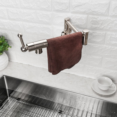 Folding Double Handle Kitchen Faucet With Accessories