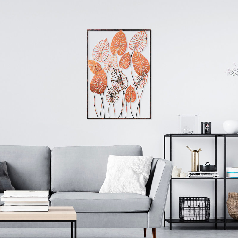 Hand-Painted Decorative Metal Wall Accessory, 19.7 x 27.6 x 2.0 inches | 100% Metal Construction, Unique Color Variations | Ideal for Home Decor, Living Room, and Office Spaces - Stylish and Durable Design