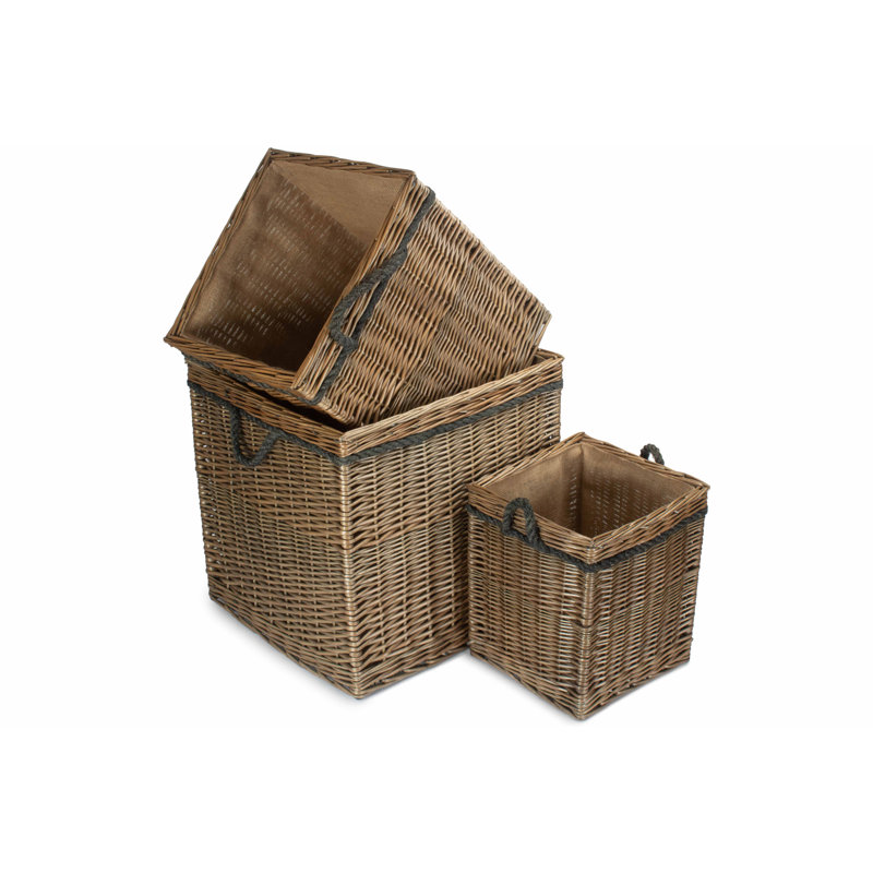 Fleur De Lis Living 3 Piece Wicker Storage Basket Set