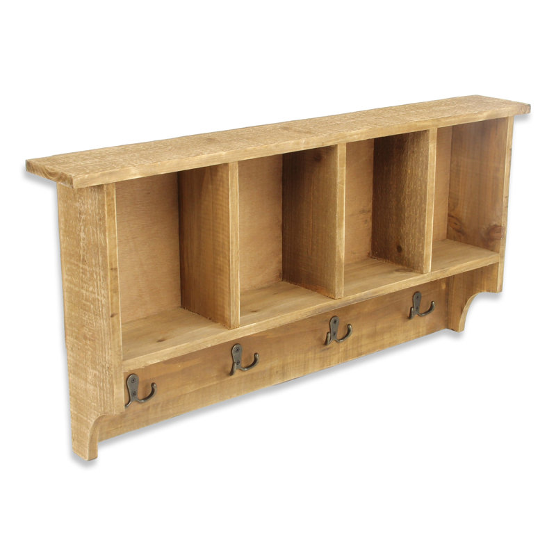 Rangement mural en bois naturel 14,5 po x 29,5 po x 4,25 po