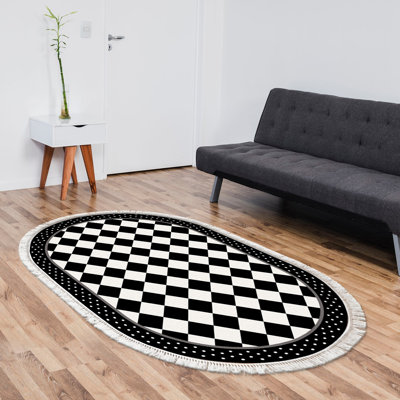 Tapis noir / blanc Wava
