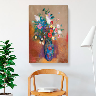 Vase Of Flowers Vol.7 by Odilon Redon - Wrapped Canvas Painting