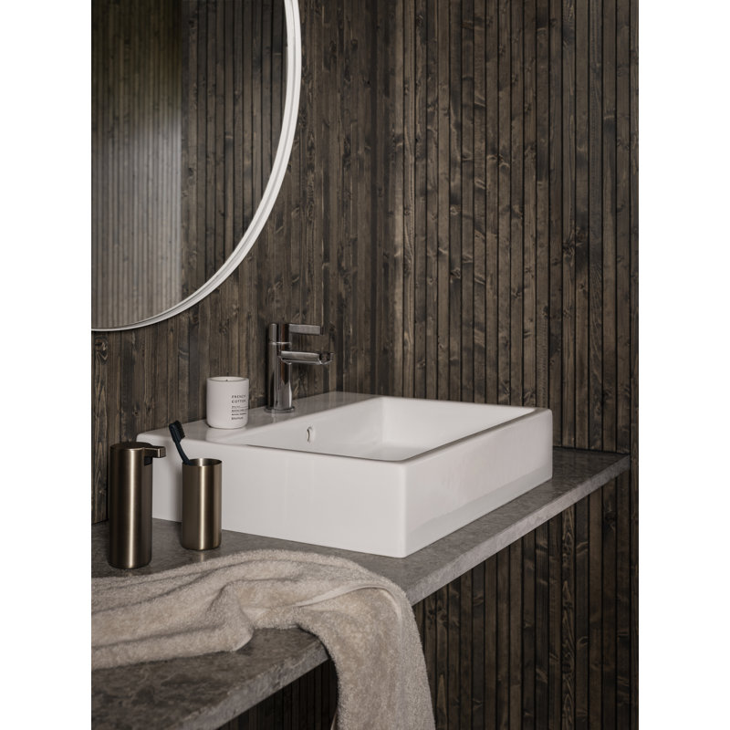 White Round Glass Bathroom Vanity Mirror 20"