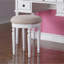 Ensemble de meuble-lavabo de chambre à coucher contemporain avec tiroirs de tabouret à miroir pliables de couleur blanche-346837429