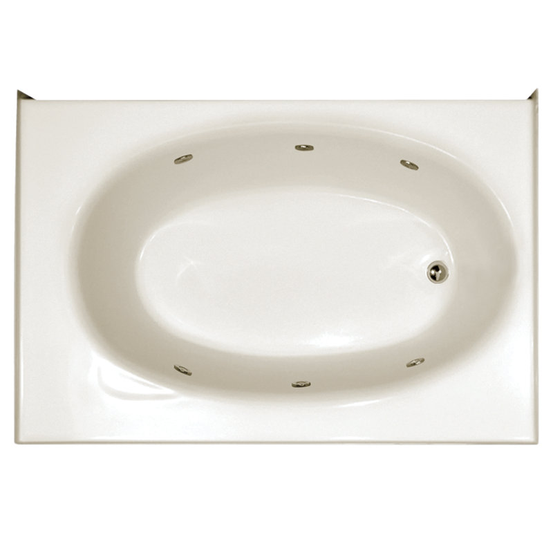Kona 60'' L Whirlpool Bathtub, Biscuit, Left