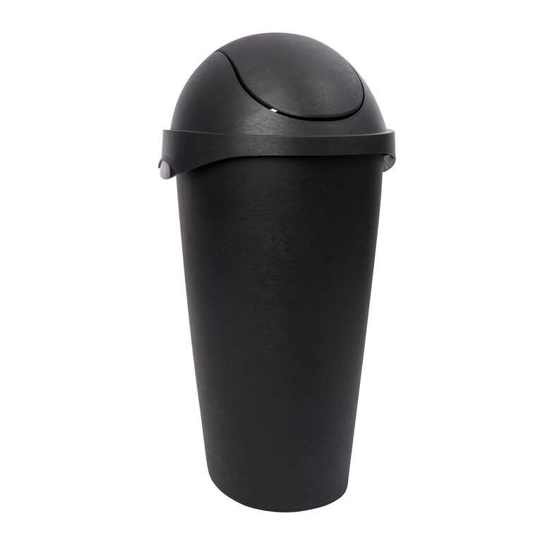 Swing-Top 16.5 gal. Black/Nickel Kitchen Trash Large, Garbage Can for Indoor or Outdoor Use