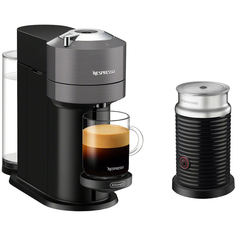 Nespresso Vertuo NEXT Coffee and Espresso Machine by De'Longhi with Aeroccino Milk Frother, Gray