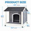 Niche pour chien d'extérieur en bois massif avec toit en asphalte, plancher surélevé, assemblage facile, pour petits et moyens chiens