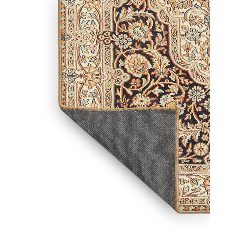 Tapis décoratif brune habillée de style oriental, Rectangle 3 pi x 5 pi
