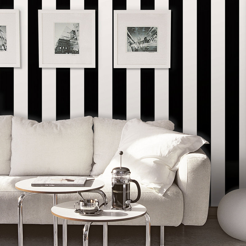 Doe 10m x 52.8cm Matte Wallpaper Roll, Black/White
